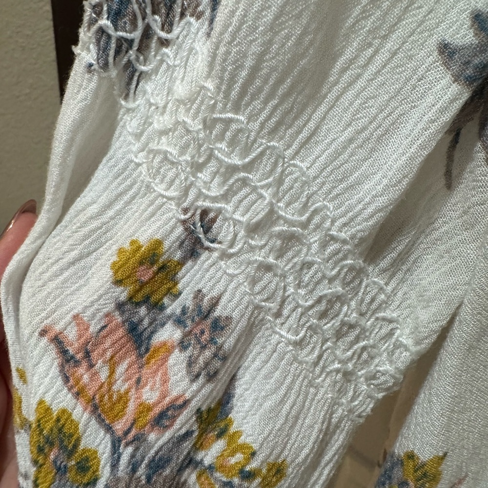 Free People White Tunic with Yellow Floral Design - Picture 6 of 7